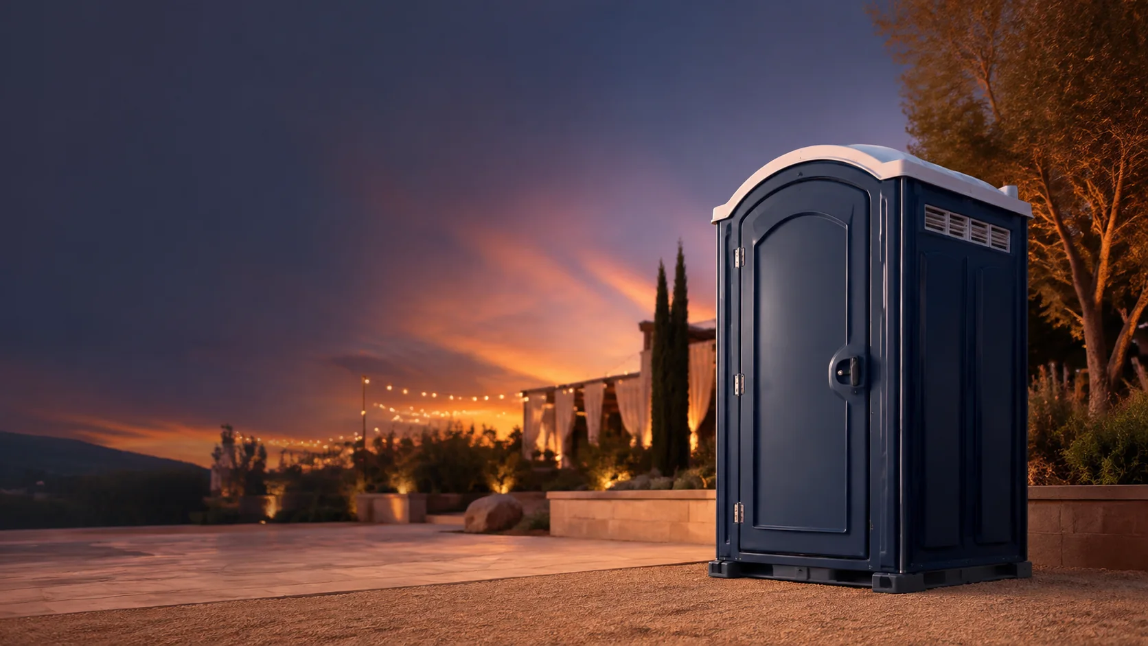 Portable restroom shown for rental planning in Tinley Park, IL